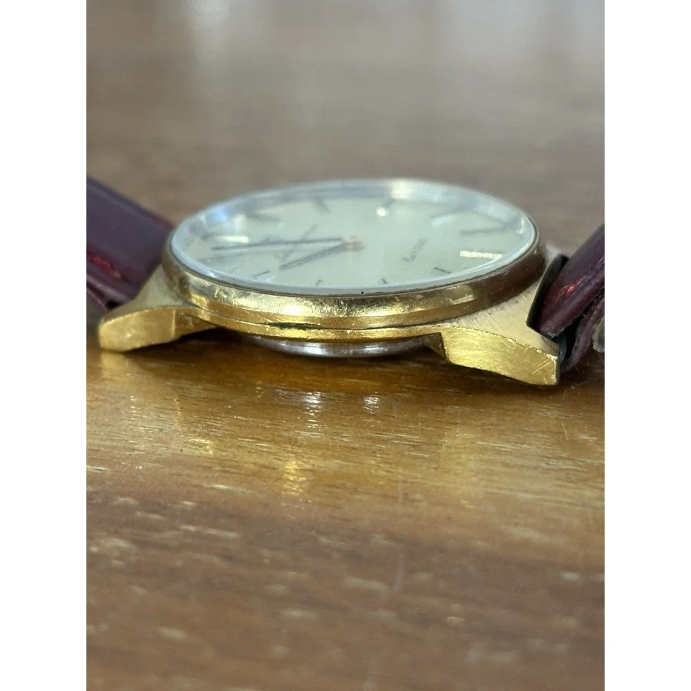 Vintage Jules Jurgensen Watch⭐️Ref 5618⭐️Gold Tone Swiss Movement Leather Strap